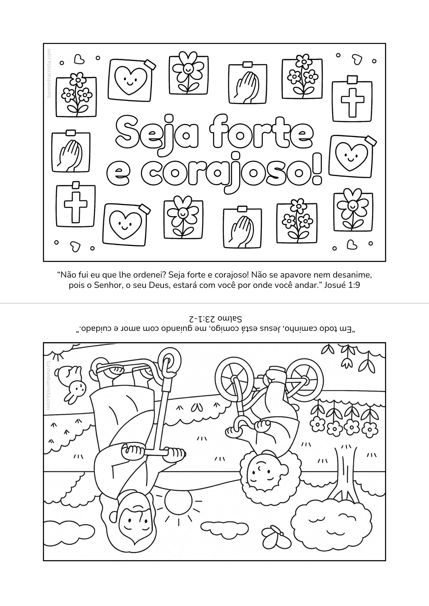 Página bíblica para colorir com versículo, coleção Boobie Goods Cristão.