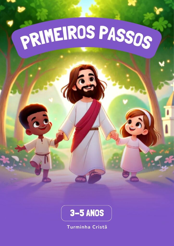Capa do pack Primeiros Passos com atividades bíblicas para crianças da Turminha Cristã