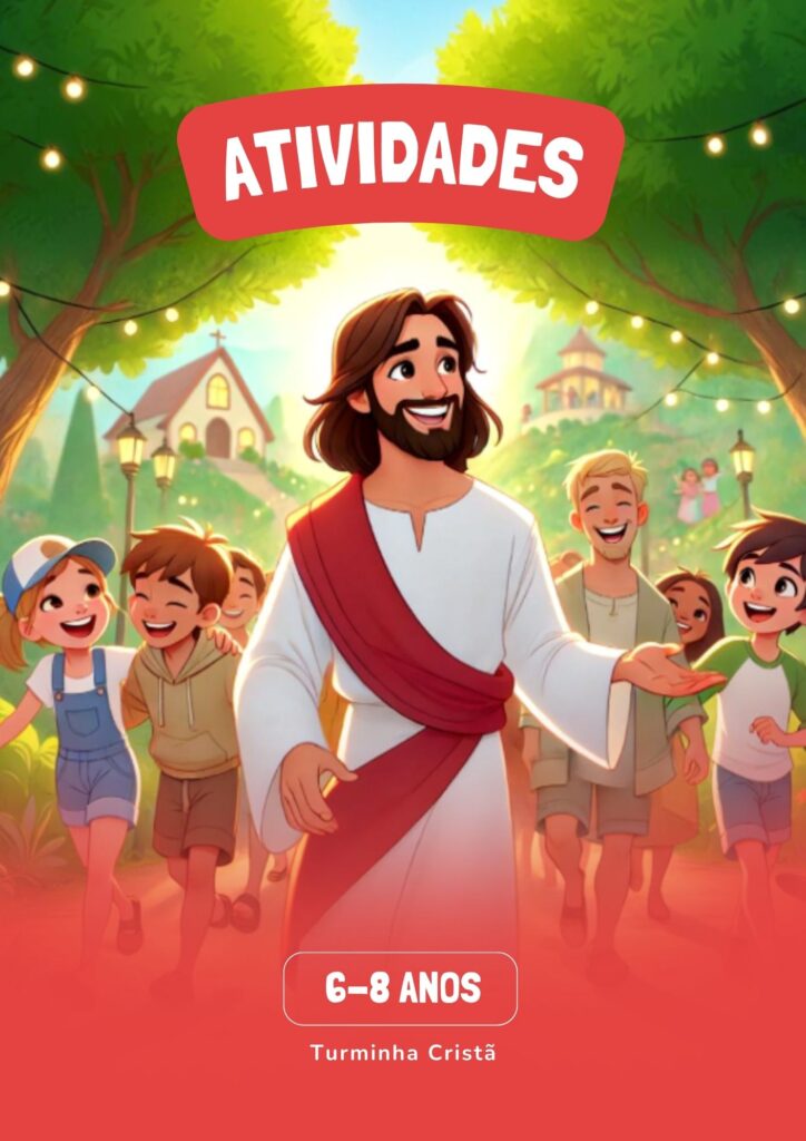Capa do pack Atividades com lições e jogos bíblicos para crianças de 6 a 8 anos da Turminha Cristã