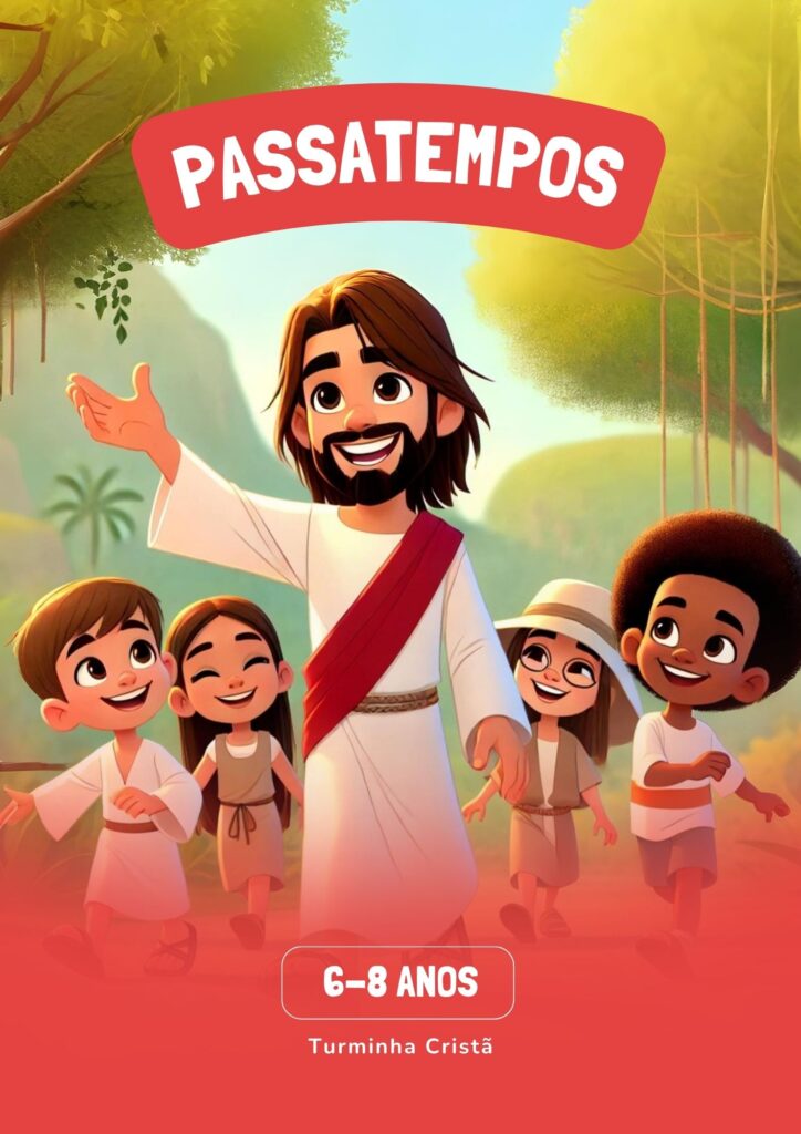 Capa do pack Passatempos com jogos e atividades bíblicas para crianças de 6 a 8 anos da Turminha Cristã